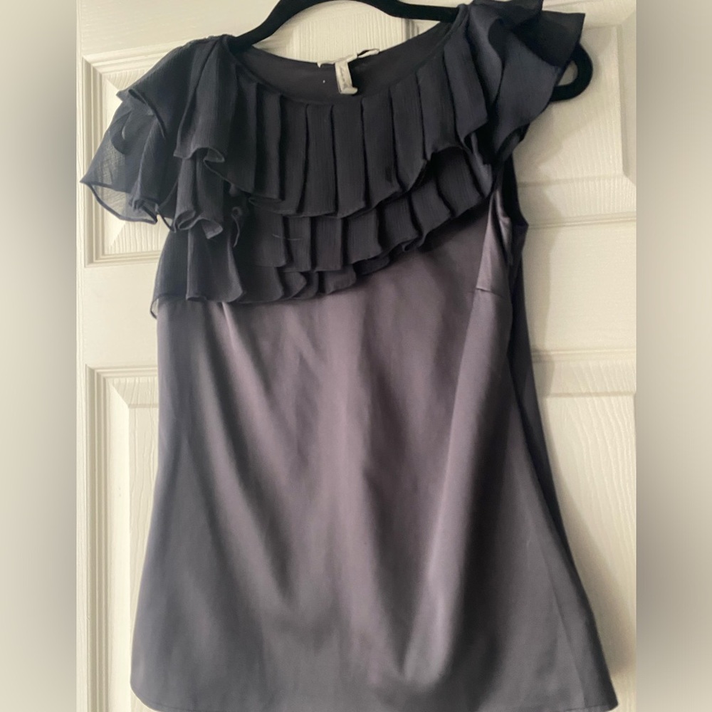 BCBGeneration XS Purple Ruffle Blouse